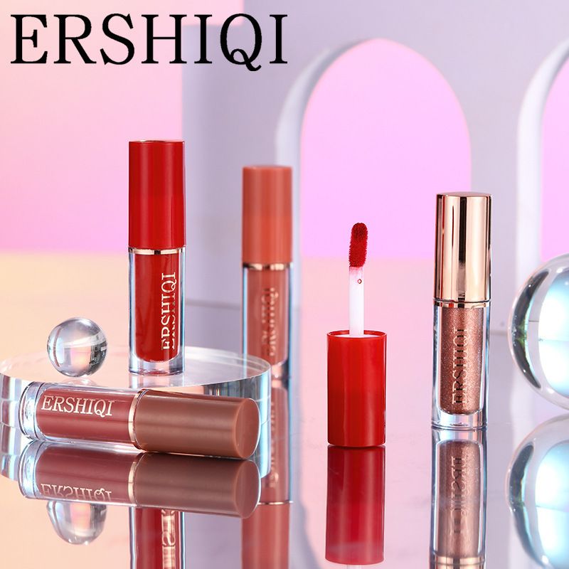 ErshiQi 12 color book set with matte pearl non stick cup lip gloss lipstick_voghion.com
