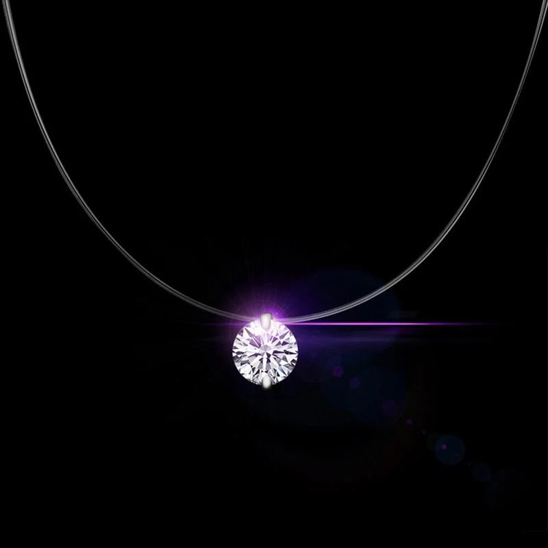 2025 New Arrivals Choker Invisible Fish Line Krystal Halskæde Vedhæng Hals Zirkon Kvinder Nøgleben Kæde Dame Feminino Krave_voghion.com