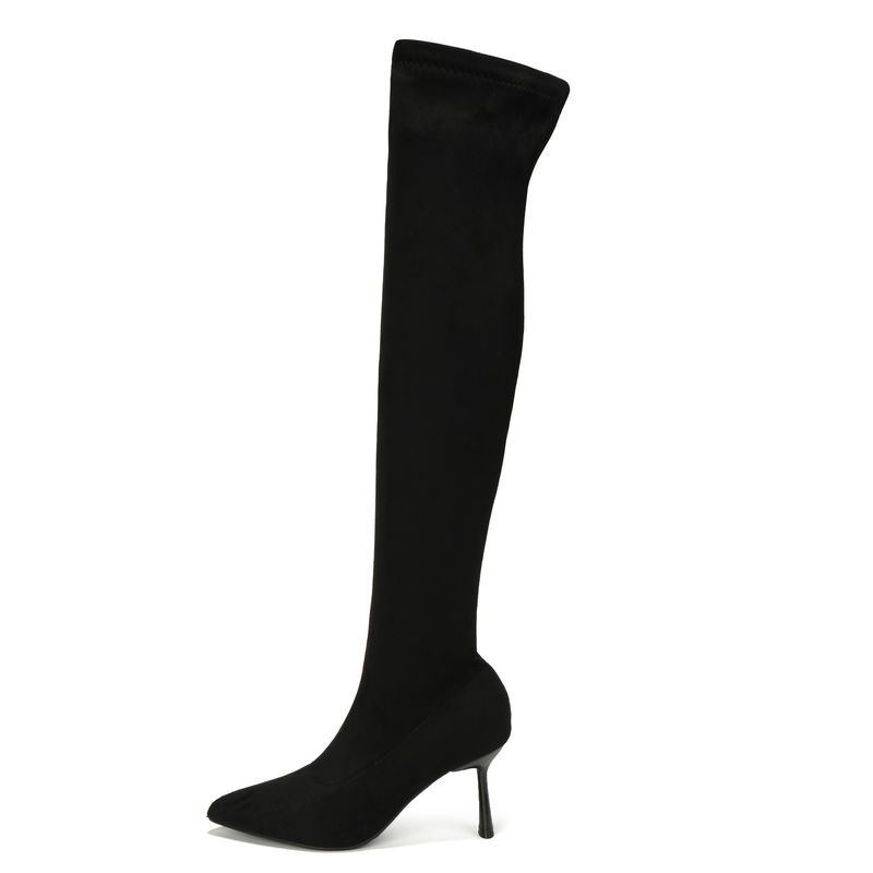 Novas botas altas de outono e inverno salto agulha elástico botas longas pontiagudas_voghion.com