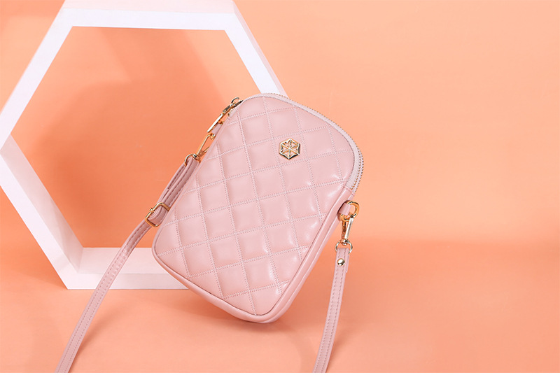 BOISEEN borsa per cellulare borsa piccola a rombo femminile borsa a tracolla con cerniera a doppio strato portamonete verticale da donna_voghion.com