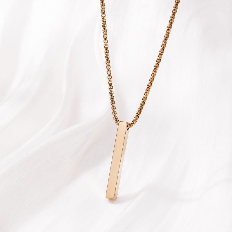 Hot Sale New Product Fit Stainless Steel Long Pendant Woolen Chain Simple Personality Hip Hop Men's Titanium Steel Necklace_voghion.com