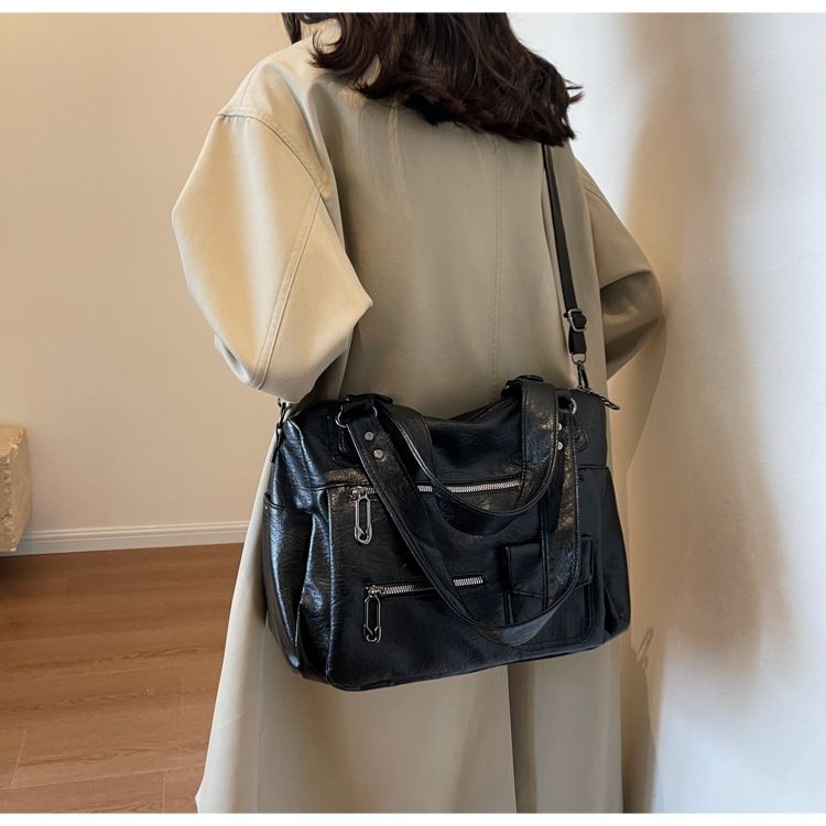 Rejsetaske Stor Kapacitet Vintage Motorcykeltaske Mode Korte Forretningsrejser Enkelt Skulder Crossbody Taske Afslappet Tote Taske_voghion.com