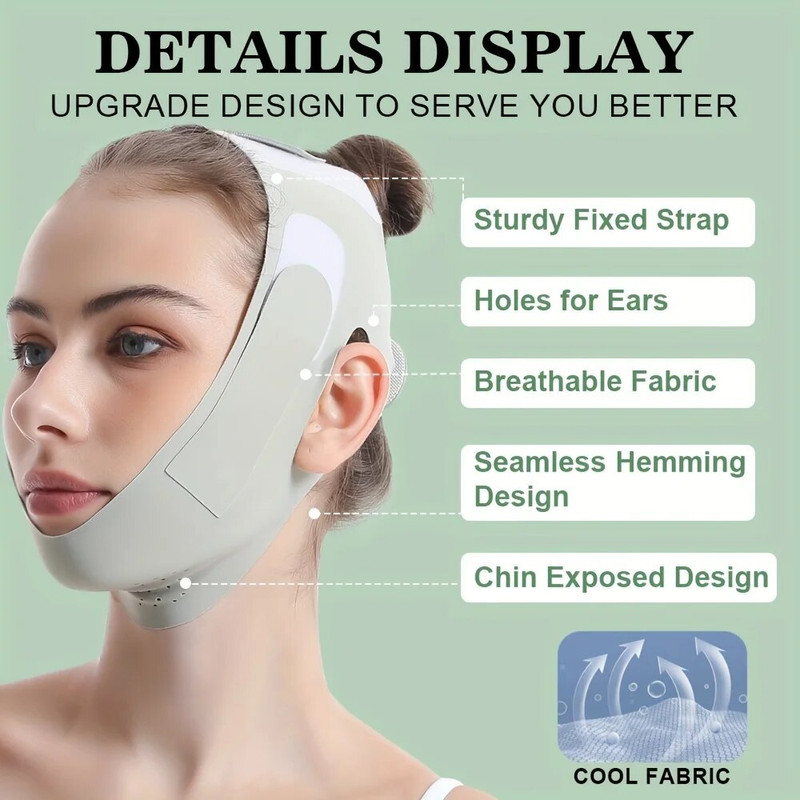 Reutilizabile bandaj facial subțiere V linie față Shaper femei bărbie obraz ridicare curea masaj facial curea față îngrijire a pielii instrumente de frumusețe_voghion.com