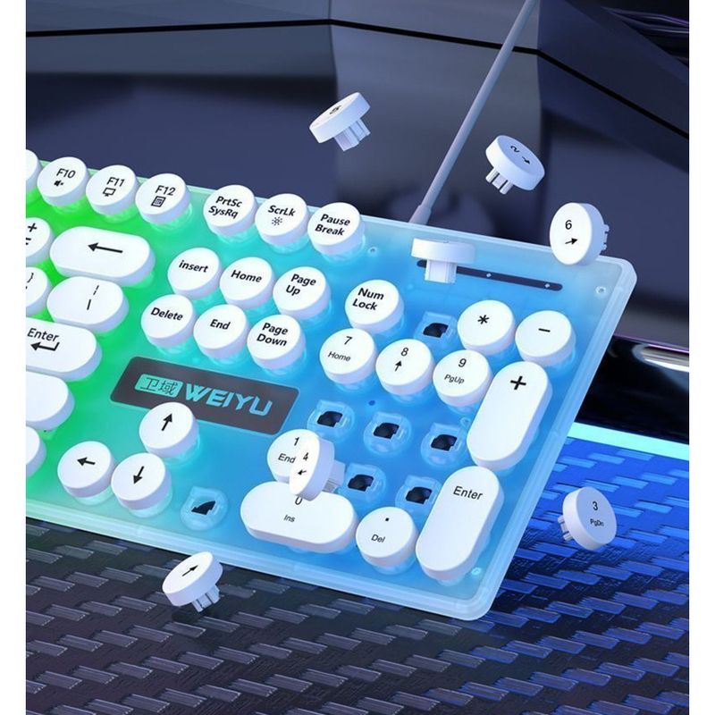 Wired Silent Keyboard And Mouse Set Mechanical Feel USB Computer Laptop Universal Office Typing Essential_voghion.com