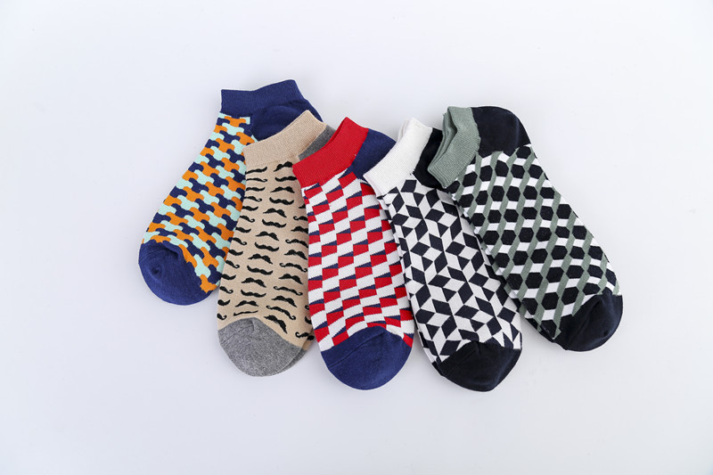 Calzini da uomo Calzino da barca serie geometria barba calzini da uomo calzini da uomo_voghion.com