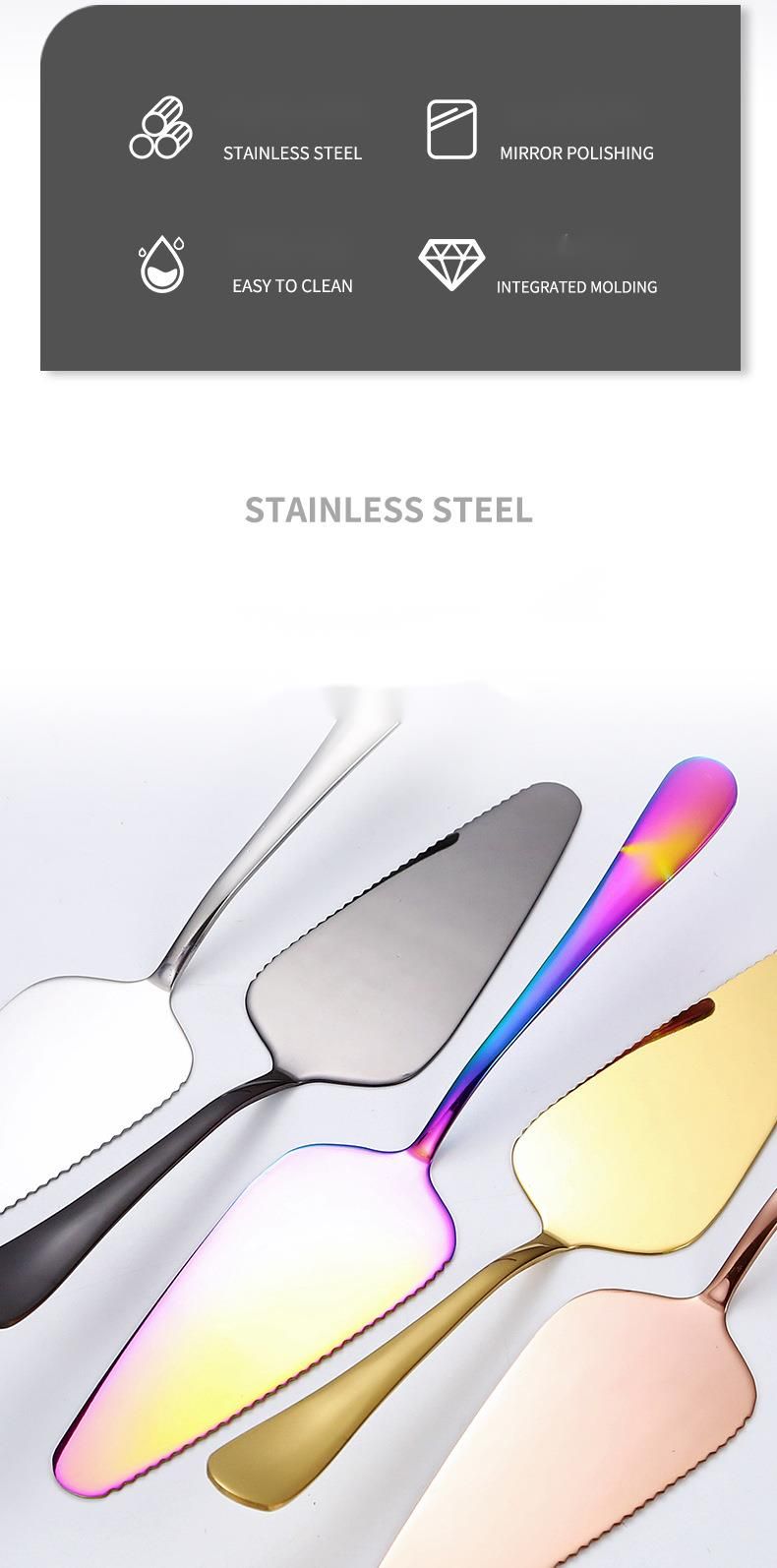 Espátula de pizza de aço inoxidável 1010, espátula triangular com dentes dourados, ferramenta de cozinha para assar_voghion.com