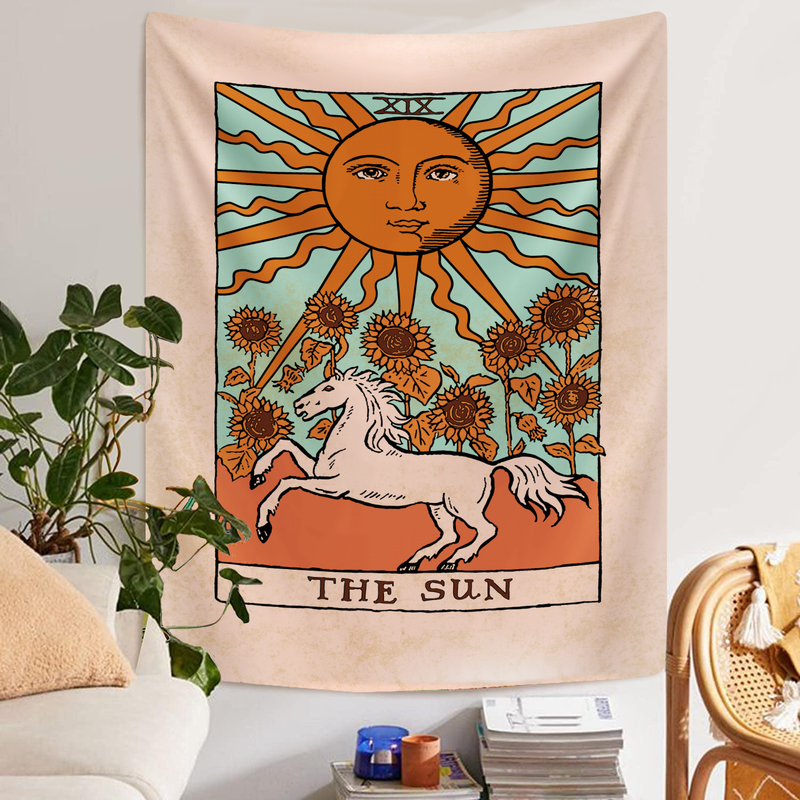 Opknoping clo Tarot merk Boheemse paar skelet achtergrond muur clo decoratieve wandtapijten omarmen home achtergrond_voghion.com