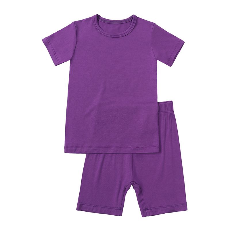 Kinderbekleidung Kinderkleidung Kinderanzug Sommer dünner Bambusfaser-Zweiteiler mit kurzärmeligen Shorts für kleine und mittelgroße Kinder_voghion.com