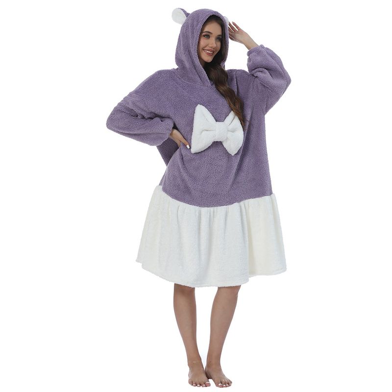 Autumn And Winter Thickened And Comfortable Home Nightgown Sweet Nightgown_voghion.com