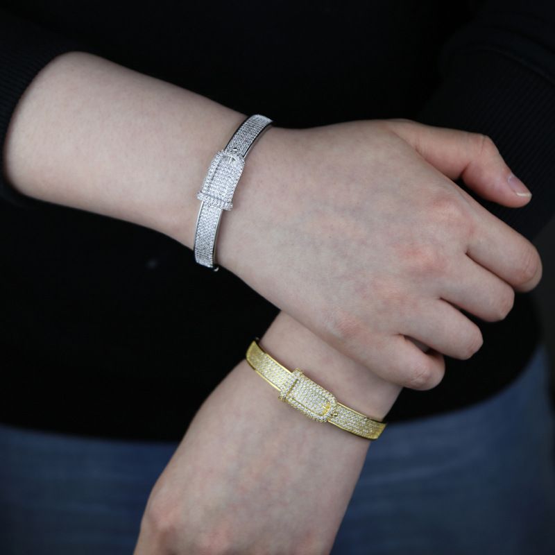 Gioielli unisex, braccialetti e braccialetti alla moda, moda hip hop, semplice personalità, cintura con zirconi, accessori punk alla moda da strada_voghion.com