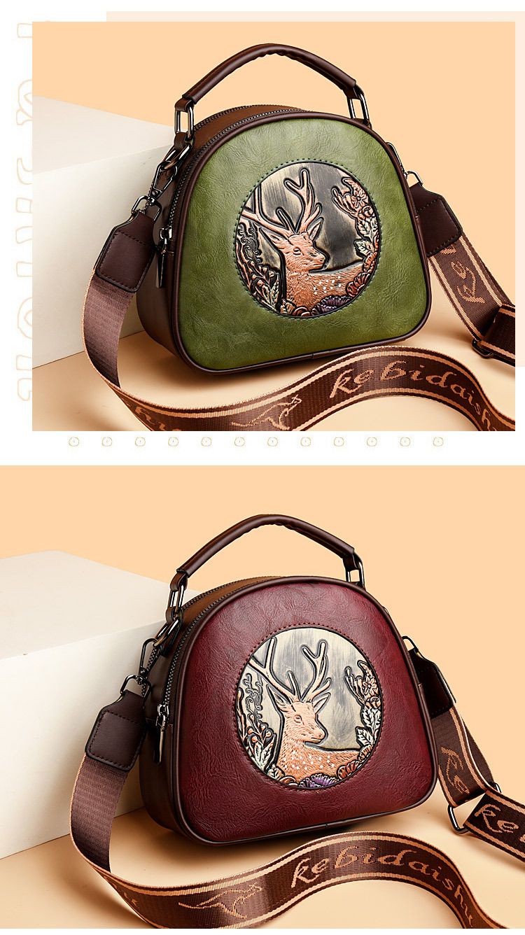Women's Bags New Retro Embossed Large Capacity Ladies Handbag Versatile High End Soft Leather Shoulder Messenger Bag For Women_voghion.com