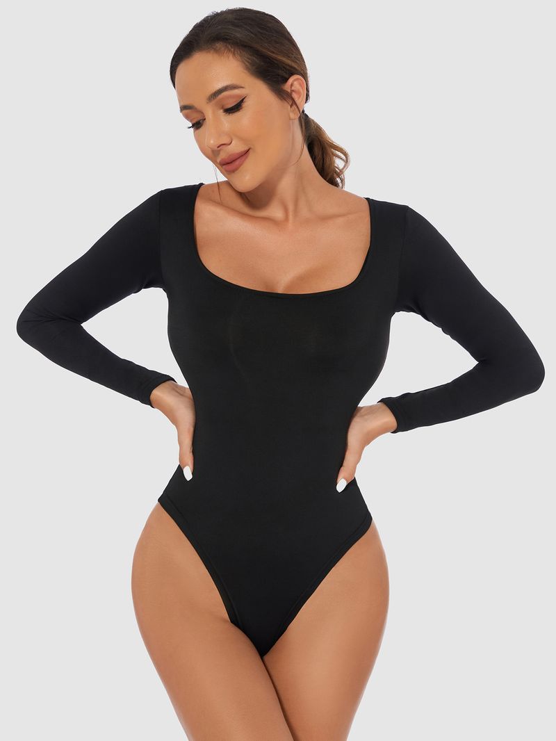 Maglietta a maniche lunghe con cerniera, vestibilità aderente, tinta unita, taglie forti, tuta da donna, comoda e traspirante._voghion.com