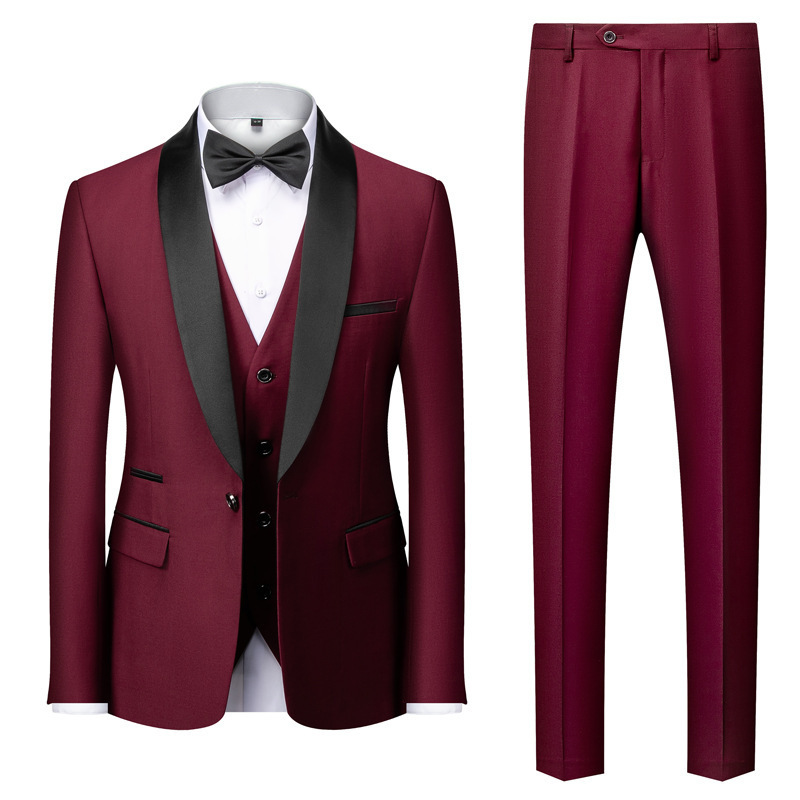 CT New Men's Business Casual Set Wedding Ceremony Host, Plus Size Three-Piece Suit For Men_voghion.com