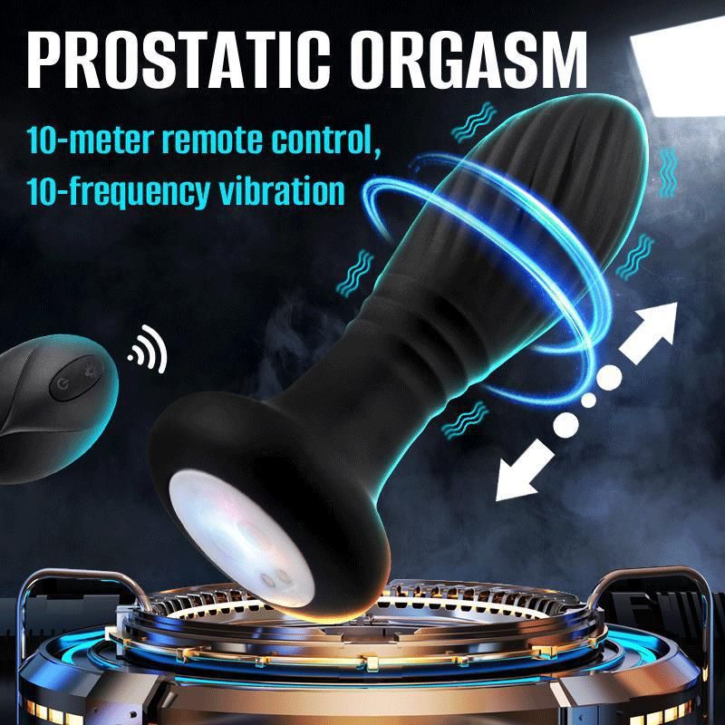 Lust LED Plug anale telescopico con vibrazione multifrequenza, telecomando senza fili, vibratore universale, giocattoli sessuali per adulti_voghion.com