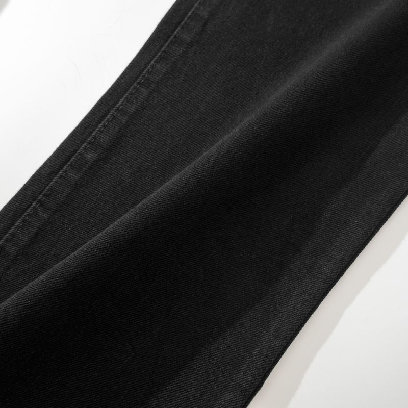Herreklær Bajia Svarte Vaskede Retro Distressed Bootcut Scimitar Slim Flared All Match Denimbukser_voghion.com