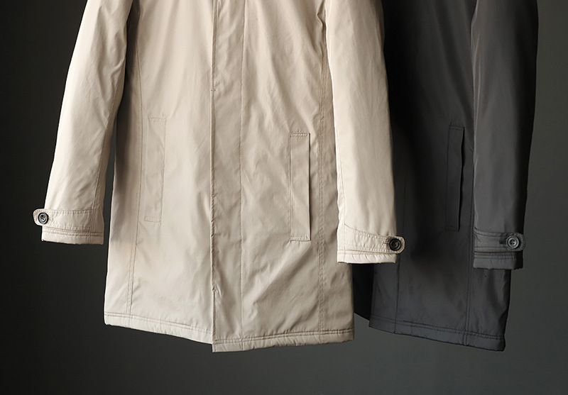 Men's Waterproof Windproof Quilted Long Coat With Stand Collar Winter Warm Trench Coat For Casual Outwear (Khaki, Black, Navy, Gray)_voghion.com