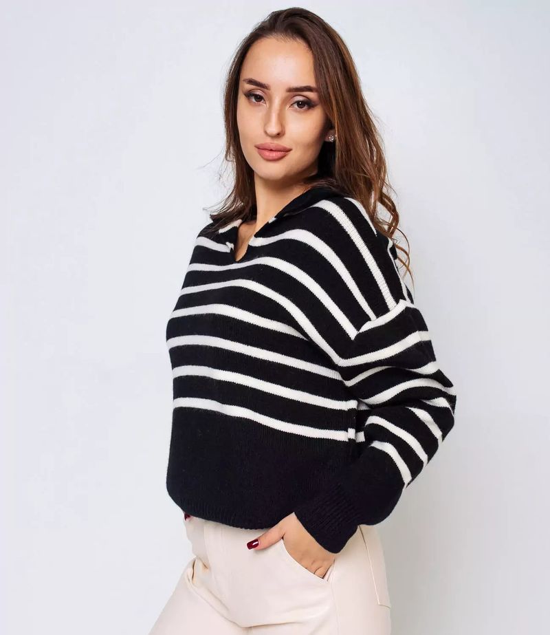 Maglione 2024 scollo quadrato casual a righe lavorato a maglia autunno/inverno stile casual per le donne_voghion.com