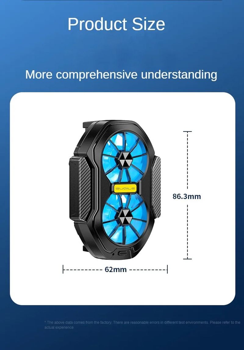 Dual Rechargeable Mobile Cooler Universal Cool Heat Sink Stronger Portable Phone Silent Fan Air Cooling_voghion.com