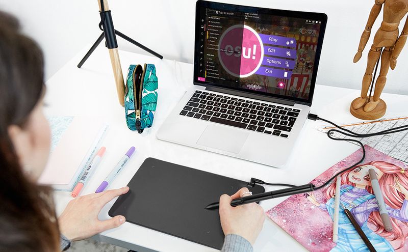 605 Graphics For Drawing Painting / Gaming OSU, Ultra Thin Art Pen Tablet With 8192 Levels Digital Stylus_voghion.com