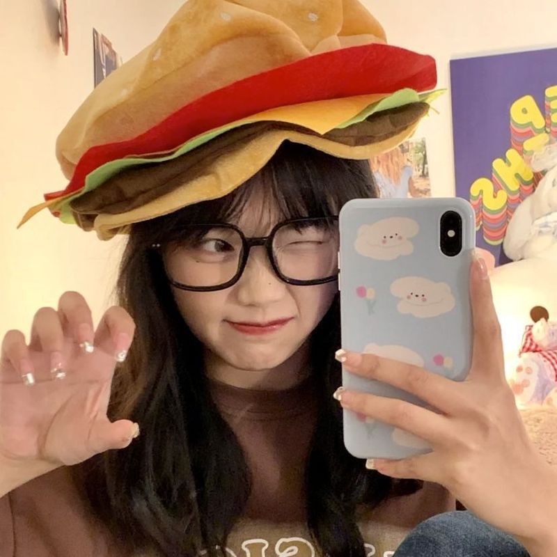 Foto di cappello da hamburger, divertente e carino, cartone animato, ragazza, cappello da hamburger_voghion.com