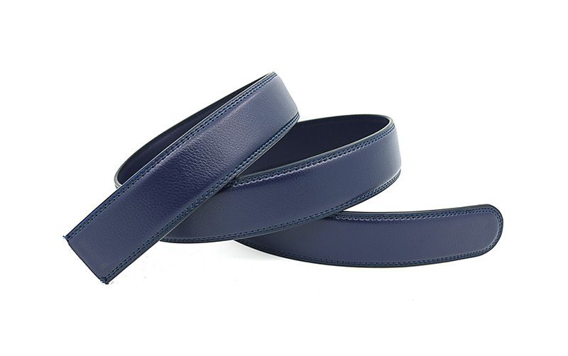 HOT HIDUP Hochwertiger Echtleder-Automatikgürtel für Herren in Blau, nur Riemen ohne Schnalle, 3,5 cm breit_voghion.com
