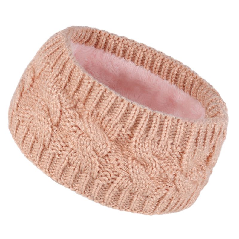 Bandeau en peluche tricoté en laine frite torsadée, couvre-chef élargi pour hommes et femmes, automne et hiver, chaud, sport, oreille_voghion.com