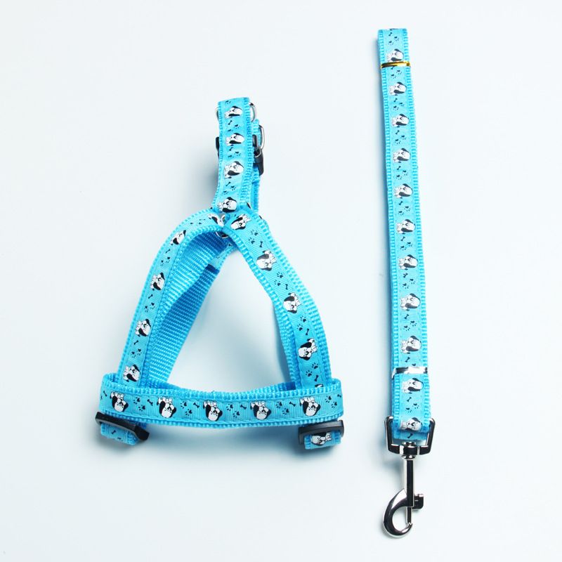 Fashion Patch Pet Multiple Colors Available Chest Harness Set Leash Dog Rope_voghion.com