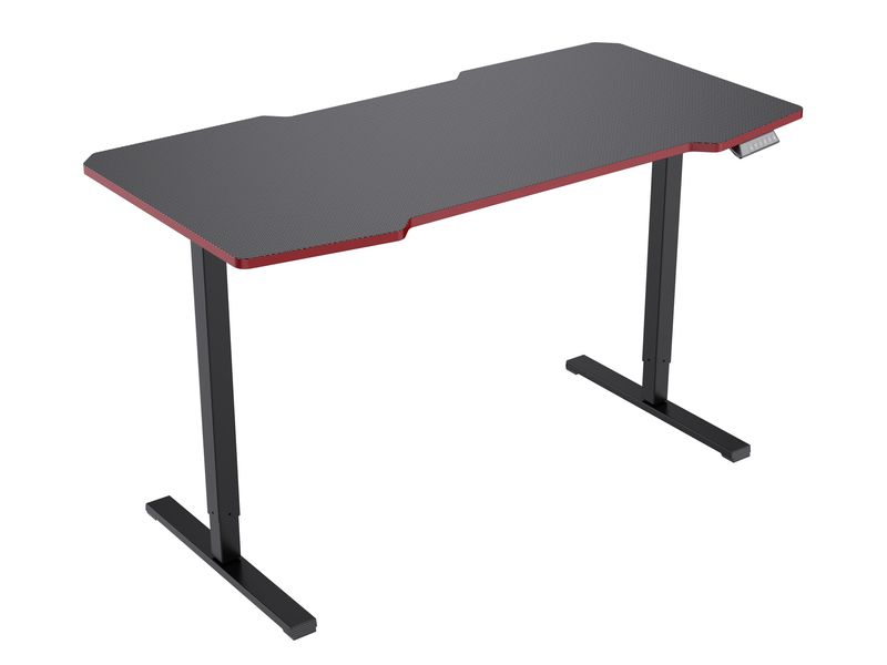Electric Standing Desk Whole Piece Adjustable Height Desk Home Office Computer Workstation Sit Stand Up Desk (Black Frame + Black Top)_voghion.com