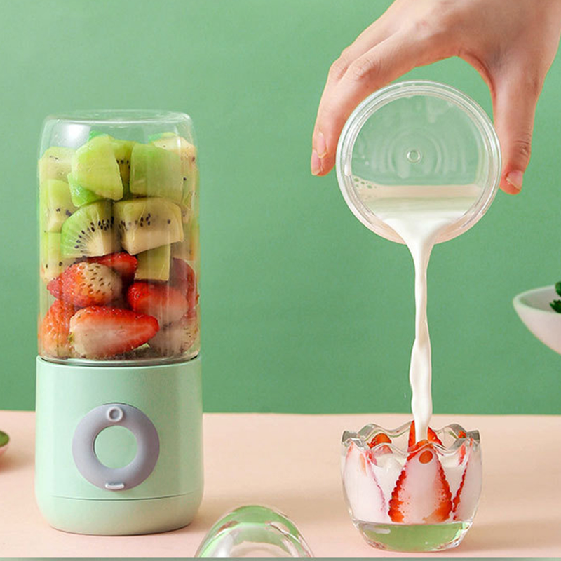 Langmayue Electric Juicer Rotation Συμπαγές μέγεθος Σχέδιο Sharp Blade Επαναφορτιζόμενο Mini Electric Fruit Blender Ασύρματο αποχυμωτή-Λευκό_voghion.com