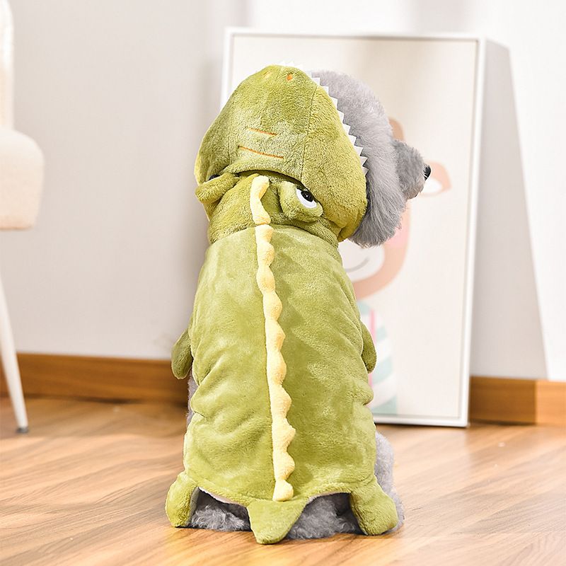 Felpa con cappuccio per cani di piccola e media taglia, con fodera in pile, per gatti, invernale e caldo, da trasformare in un dinosauro_voghion.com