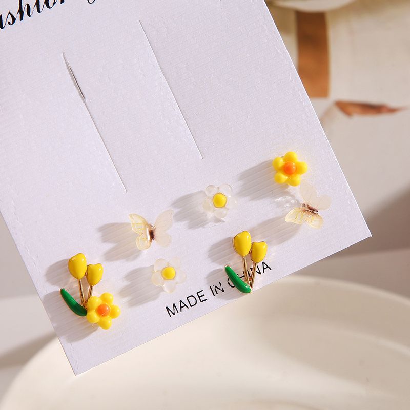 Kinder Zubehör Neue Ins Bunte Obst Schmetterling Blume Ohrringe 8 Stück Set Kreative Kleine Accessoires Kristall Karte Ohrringe_voghion.com