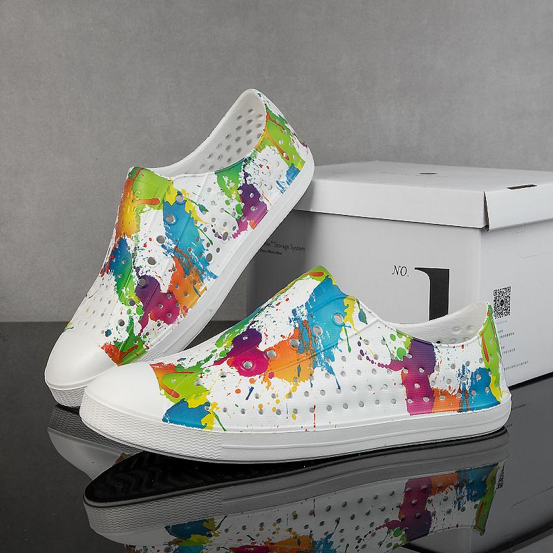 2025 New Summer Couple Graffiti Men's And Women's Casual Baotou Water Breathable Sandals With Cave Shoes_voghion.com