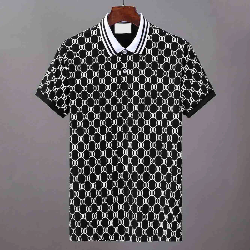 Męskie letnie swobodne koszulki bawełniane golfowe designerskie męskie polo z nadrukiem literowym modne polo_voghion.com