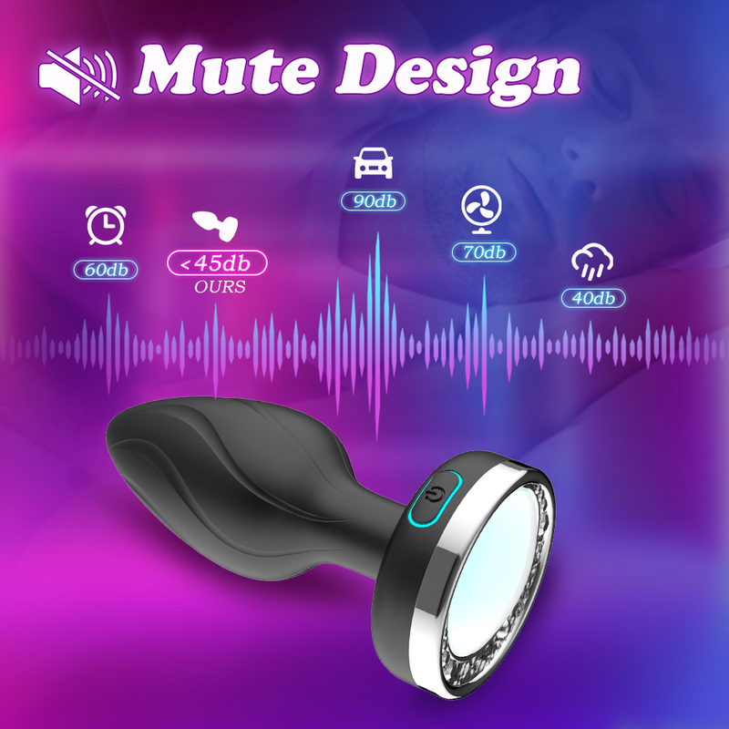 Plug Vibrating Butt LED Light Anal APP Vibrator Prostata-Massagegerät für Männer Fernbedienung Vibrator A_voghion.com
