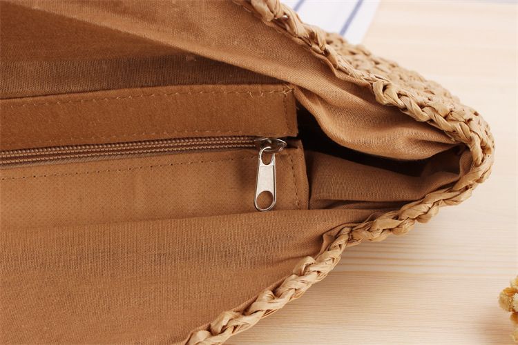 nuovo stile semplice borsa a tracolla rotonda in paglia borsa intrecciata borsa da spiaggia borsa da donna alla moda in paglia_voghion.com