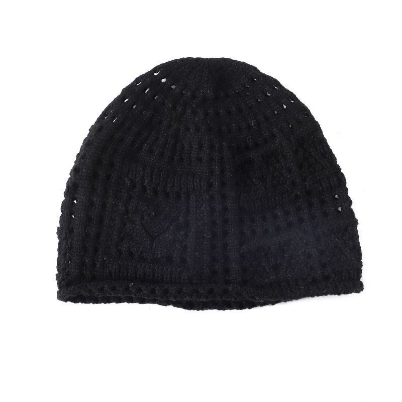 Neue, handgefertigte, hohl gestrickte, kunstvolle Turbanmütze aus Garn – lässig und vielseitig._voghion.com