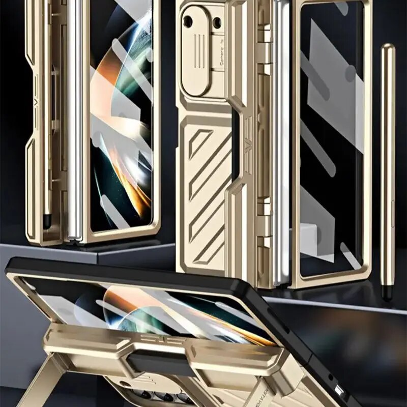 For Samsung Galaxy 4 Z Fold 5 5G Lens Protection Full Coverage Hinge Screen Protector Stand Case with S Pen_voghion.com
