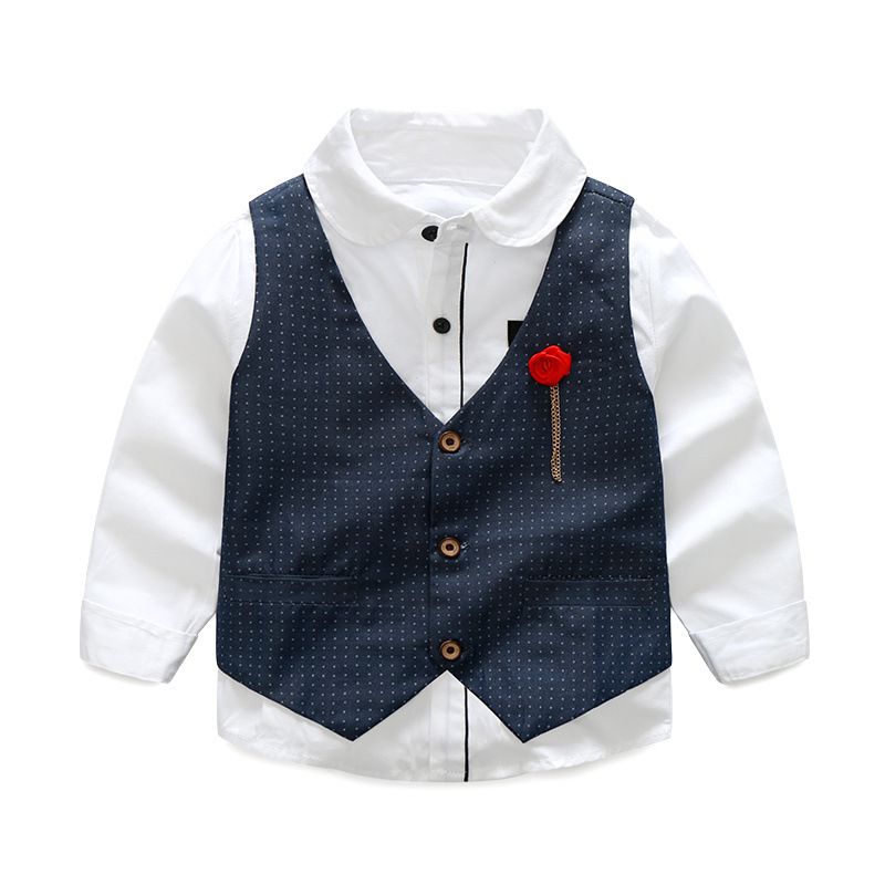 Costume gilet et pantalon en coton pour hommes, beau et à la mode, ensemble trois pièces pour vêtements de performance à la maternelle, nouvelle collection_voghion.com