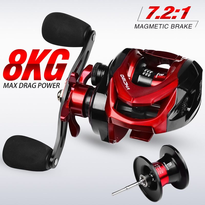 Long Casting Water Drop 3+1BB Magnetic Brake Lure 7.2:1 Anti-Line Explosion Black Fishing Reel_voghion.com