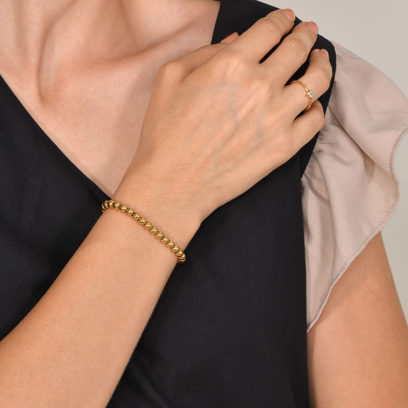 Damenschmuck Edelstahl Glatte Stahlperlen Perlenarmband Gold Persönlichkeit Mode Frühlingswasserschmuck_voghion.com