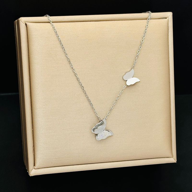 Titanium Steel Butterfly Necklace Short Women's Lock Neck Bone Chain With Non Fading Color, And Cool Style, Instagram_voghion.com