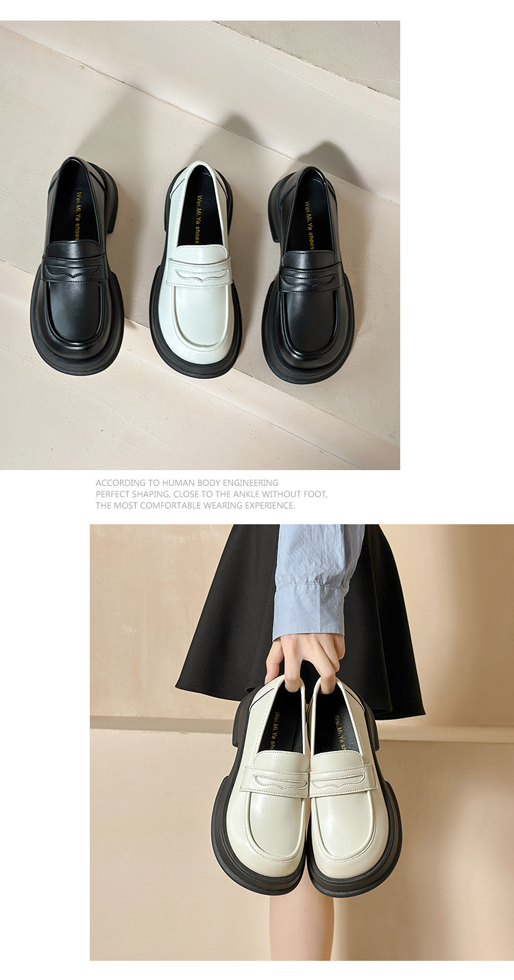 Déck Soled College briteschen Stil kleng Lieder Schong Fraen 2024 nei Fréijoer an Hierscht Slip-on Mary Jane Loafers Single Schong_voghion.com