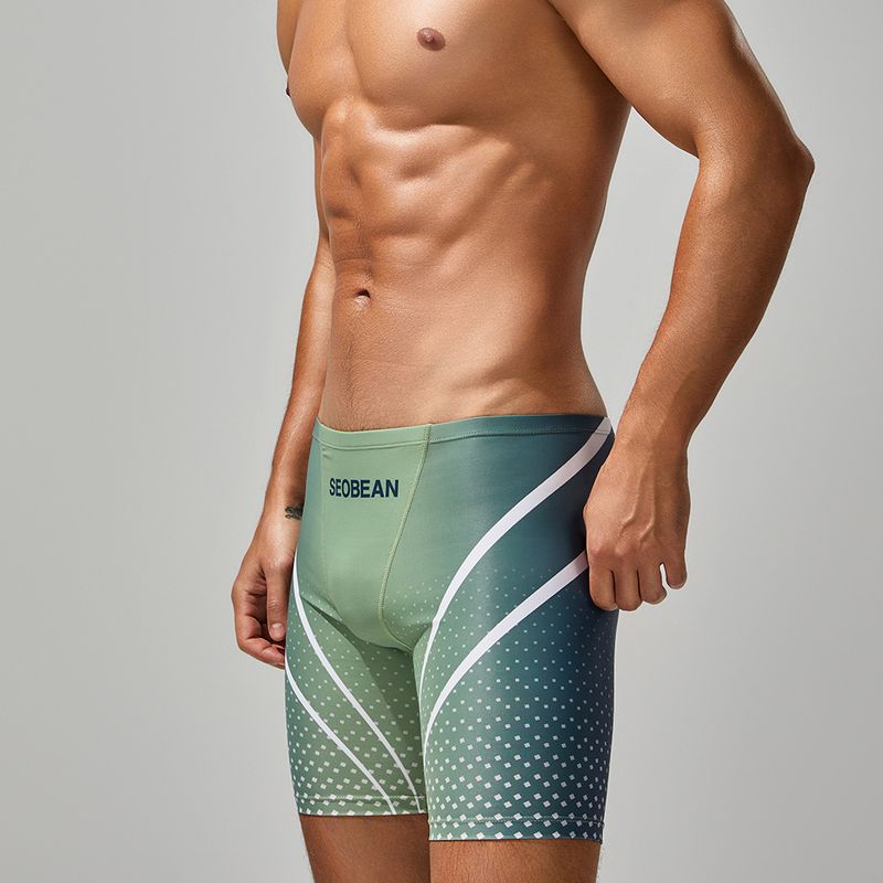 New Swimming Trunks Men's Low Waist Long Boxer Swimming Trunks Comfortable Hot Spring Pants Men's Swimsuit Wholesale_voghion.com