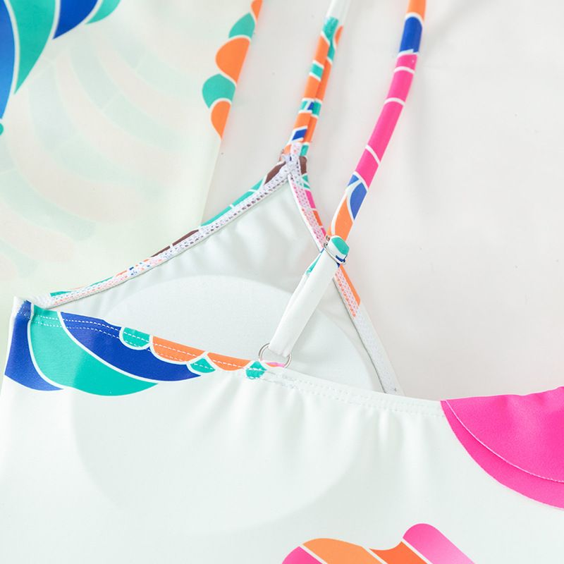Maillot de bain une pièce imprimé pour femmes, bikini deux pièces, jupe à lacets, jupe longue en mousseline de soie_voghion.com