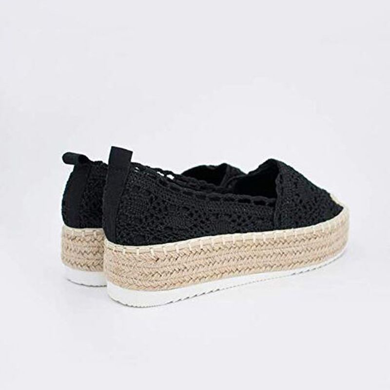 Frau Flache Chaussures Femme Zapatos De Mujer frauen Hohl Plattform Casual Schuhe Einfarbig Atmungsaktive Keil_voghion.com