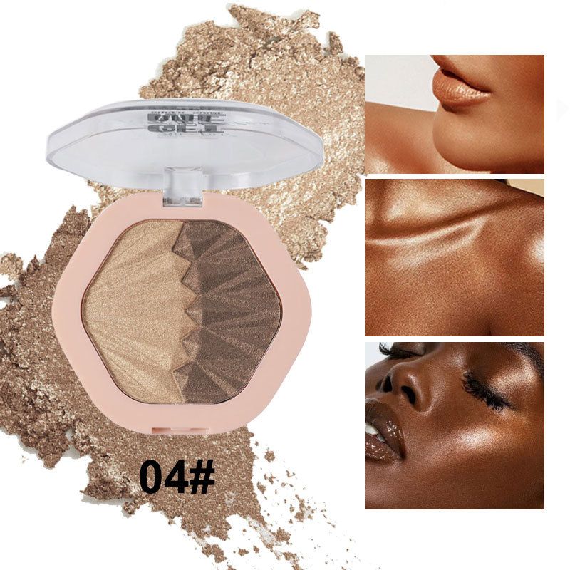 exclusieve levering van 6 kleuren diamant full body highlight poeder, natuurlijke driedimensionale gezichtsverhelderende parelblush dubbele kleur highlight_voghion.com