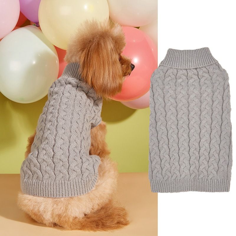 Neuer zweibeiniger, lässiger, elastischer, einfarbiger, bequemer Teddy-Bichon-Hundepullover in mehreren Stilen_voghion.com
