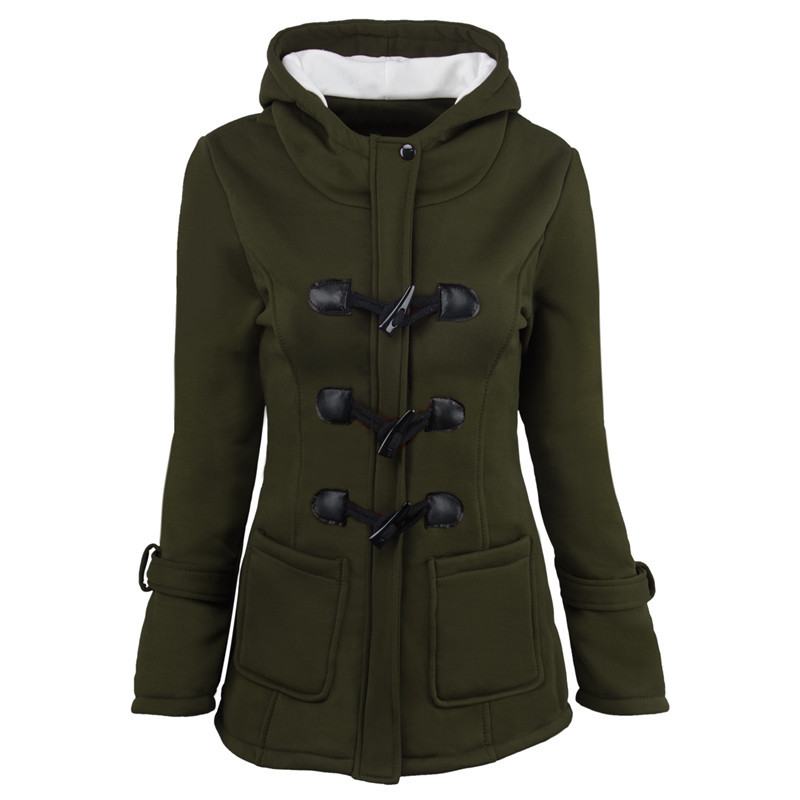 New Hooded Cotton For Women, Autumn And Winter Slim Fit Slimming Horn Leather Button Jacket_voghion.com