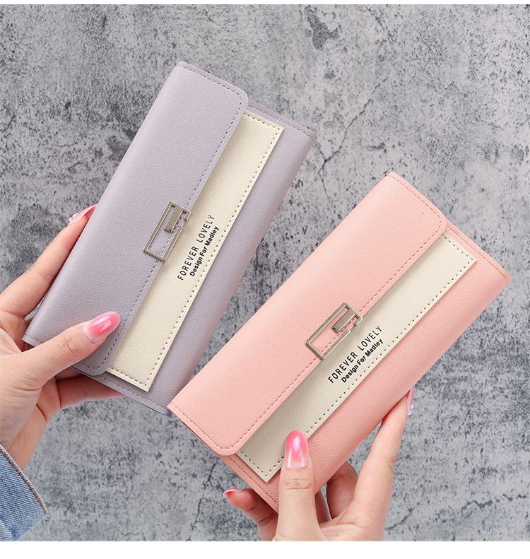 Long Wallet Ladies New Tri-Fold Clutch Multi-Functional Pu Bag Wallet_voghion.com