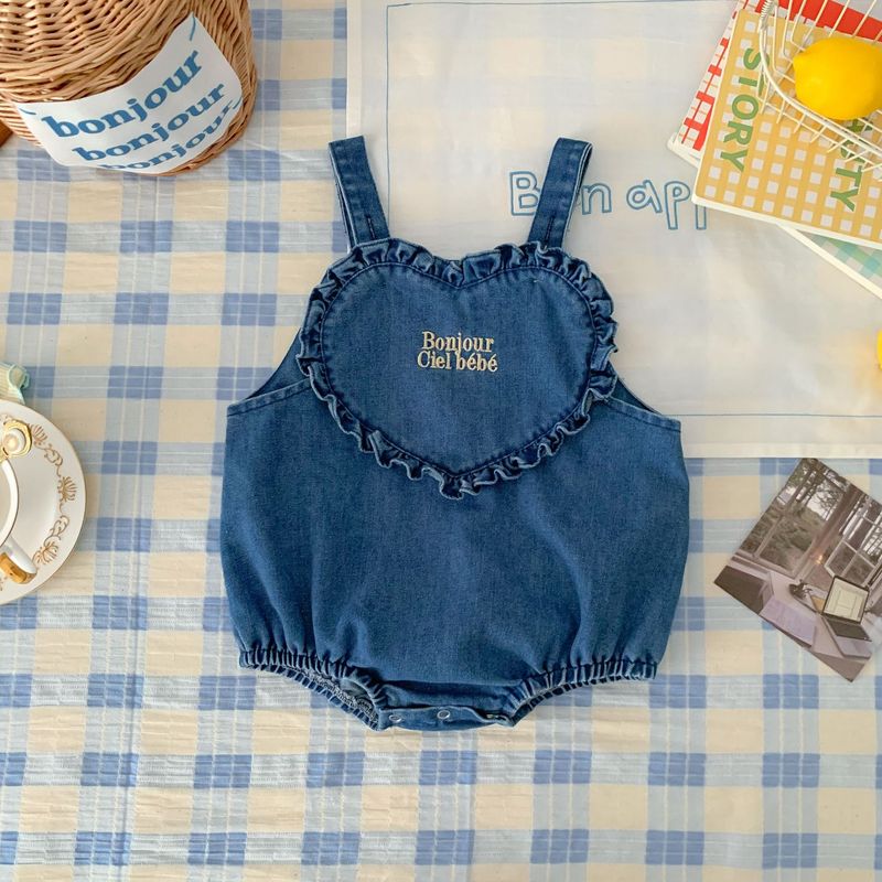 Korean style summer clothes, soft denim straps, buttocks, western-style baby and cute jumpsuit for outdoor wear_voghion.com